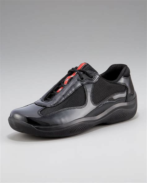 prada womens tennis shoes|prada black leather sneakers.